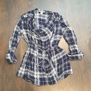 Plaid Maternity Nursing Shirt/Cardigan